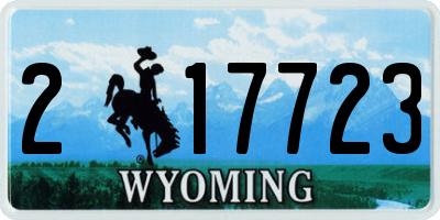 WY license plate 217723