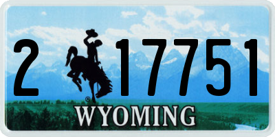 WY license plate 217751