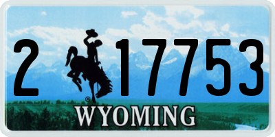 WY license plate 217753