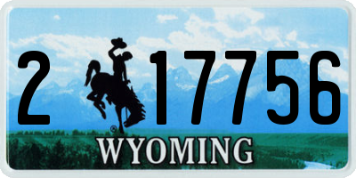 WY license plate 217756