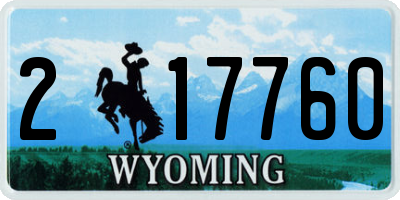 WY license plate 217760