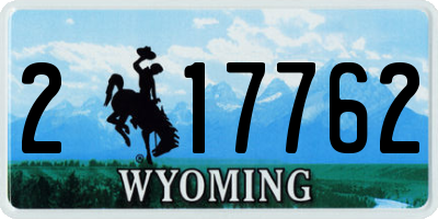 WY license plate 217762