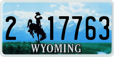 WY license plate 217763