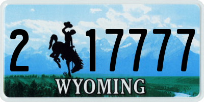 WY license plate 217777