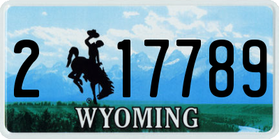 WY license plate 217789