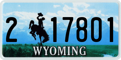 WY license plate 217801