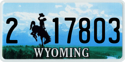WY license plate 217803