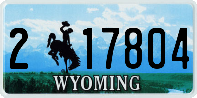 WY license plate 217804