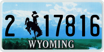 WY license plate 217816
