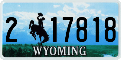 WY license plate 217818