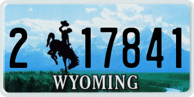 WY license plate 217841