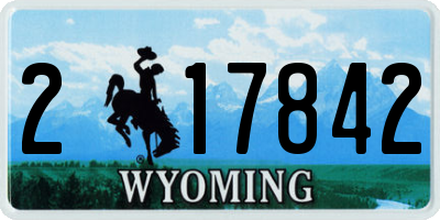 WY license plate 217842