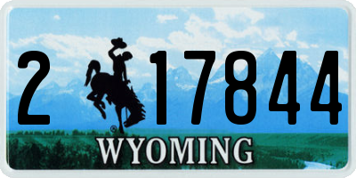 WY license plate 217844