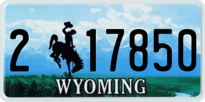 WY license plate 217850