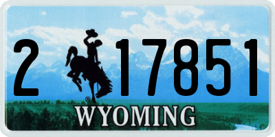 WY license plate 217851