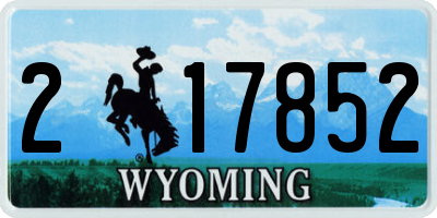 WY license plate 217852