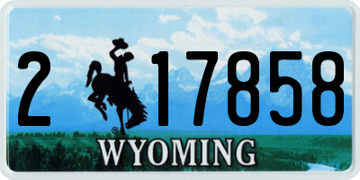 WY license plate 217858