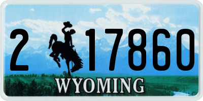 WY license plate 217860