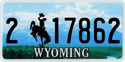 WY license plate 217862