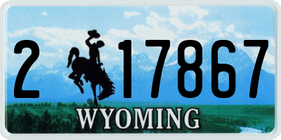 WY license plate 217867