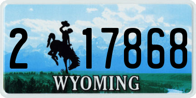 WY license plate 217868