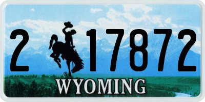 WY license plate 217872