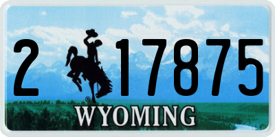 WY license plate 217875