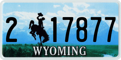 WY license plate 217877