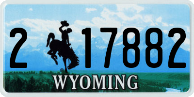 WY license plate 217882