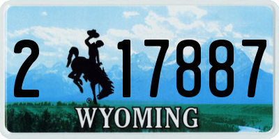 WY license plate 217887