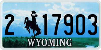 WY license plate 217903