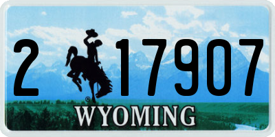WY license plate 217907
