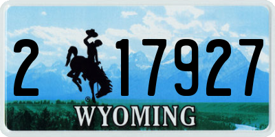 WY license plate 217927