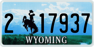 WY license plate 217937