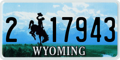 WY license plate 217943