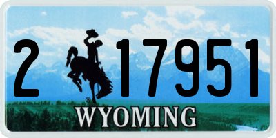 WY license plate 217951