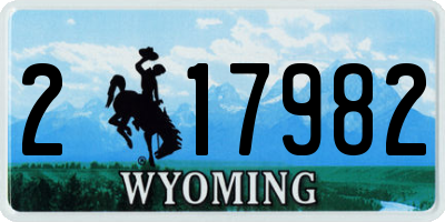 WY license plate 217982
