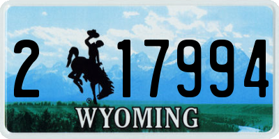 WY license plate 217994