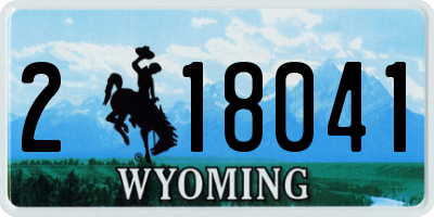 WY license plate 218041