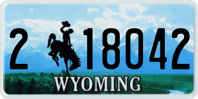 WY license plate 218042
