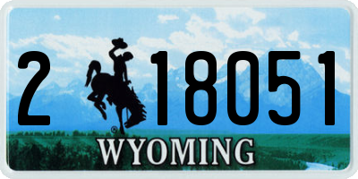 WY license plate 218051