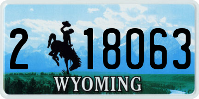 WY license plate 218063