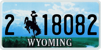 WY license plate 218082