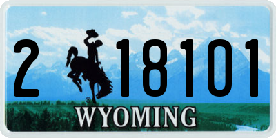 WY license plate 218101