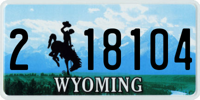 WY license plate 218104