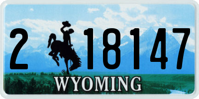 WY license plate 218147