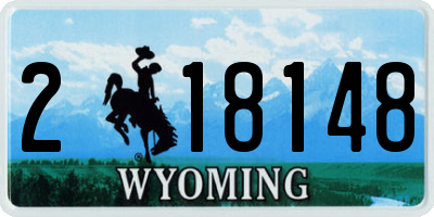 WY license plate 218148