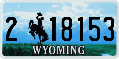 WY license plate 218153