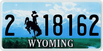 WY license plate 218162