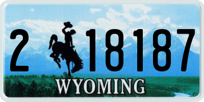 WY license plate 218187